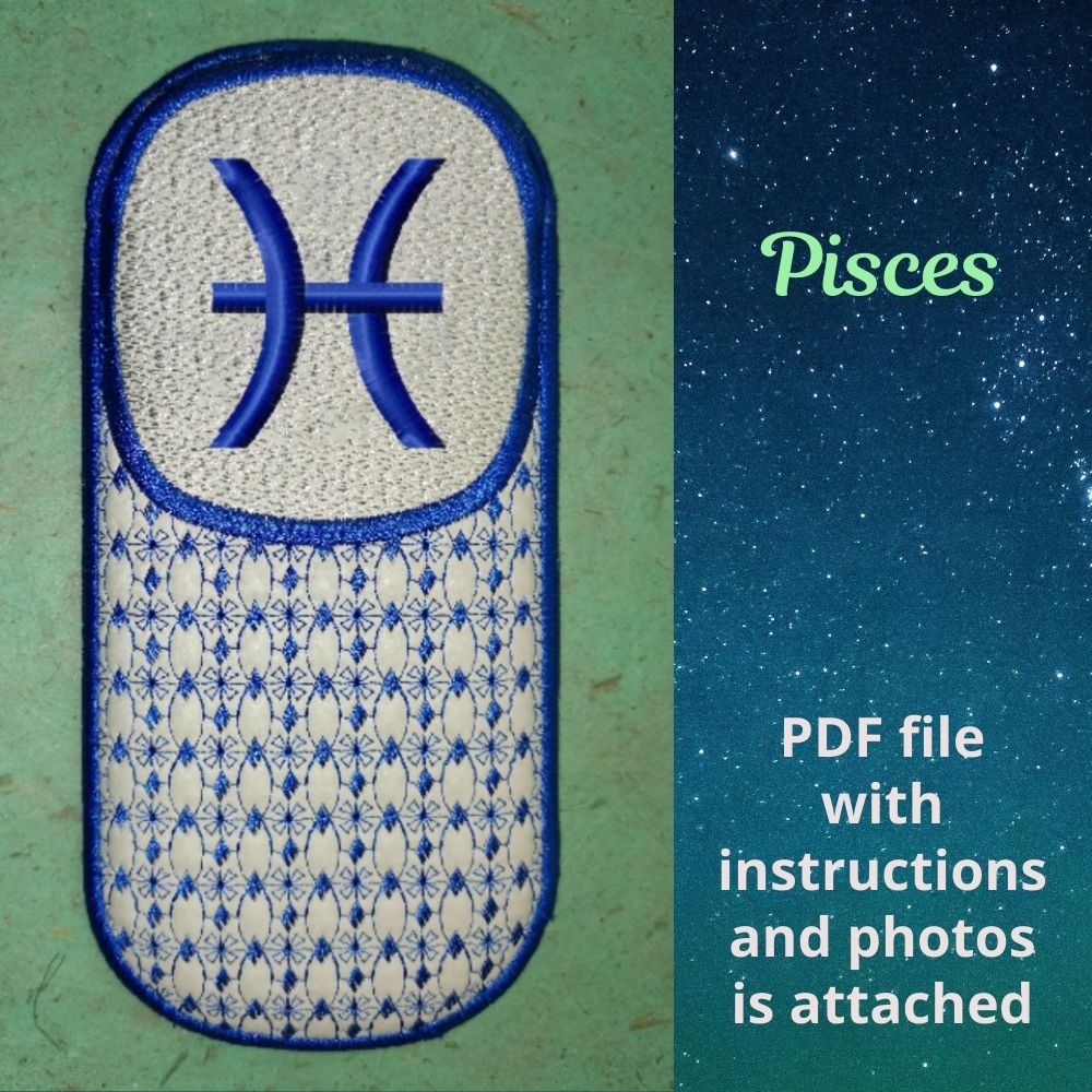 ITH Trapunto Glasses Case, Pisces