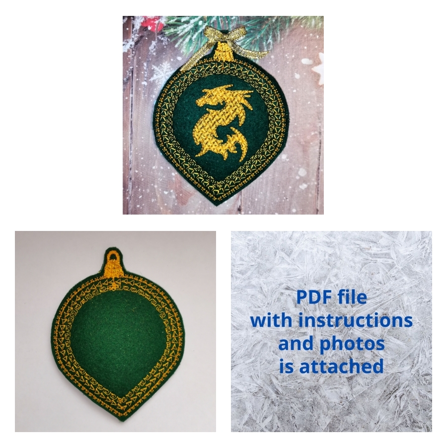 ITH Project Felt Christmas Tree Decoration, Dragon