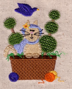 Topiary Basket Cat