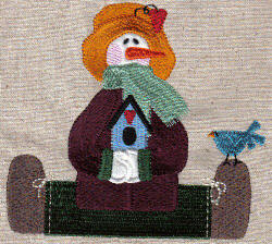 Applique snowman with Birdhouse