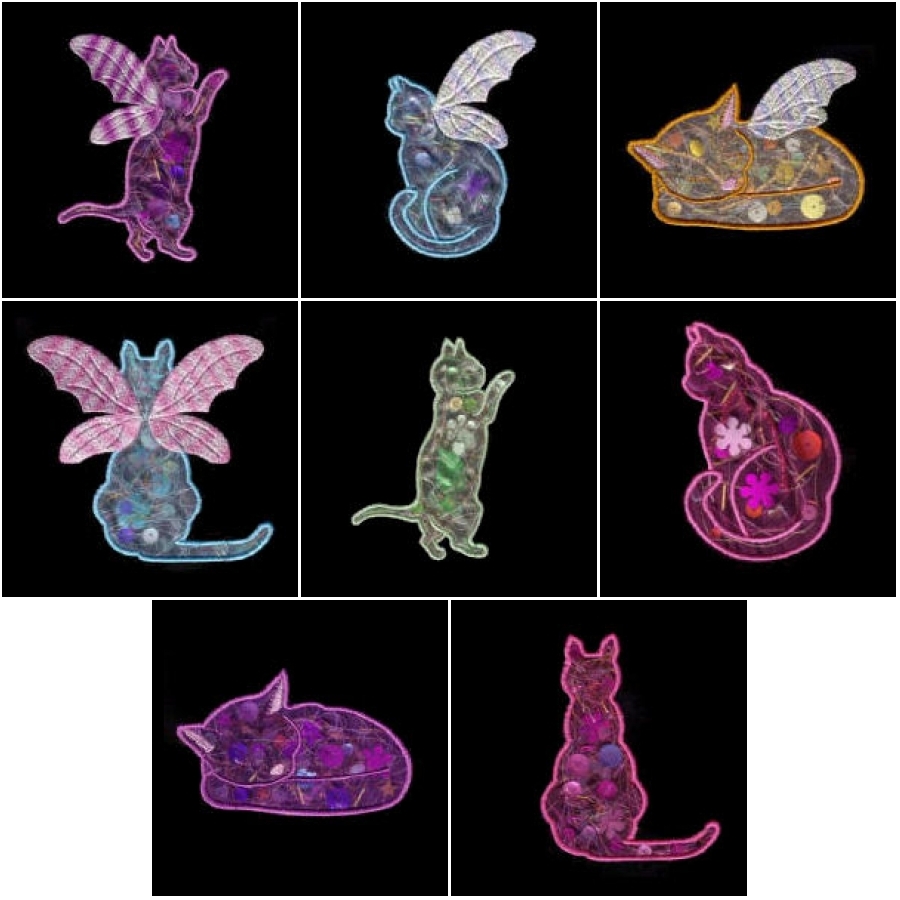Organza Applique Cats