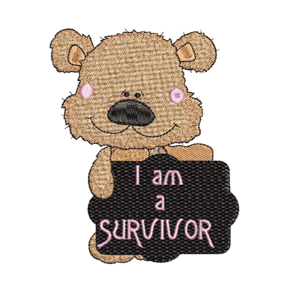 Bear embroidery designs for cancer awareness
