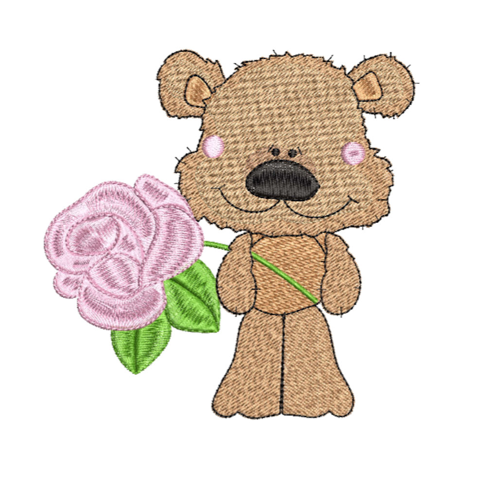 Bear embroidery designs for cancer awareness