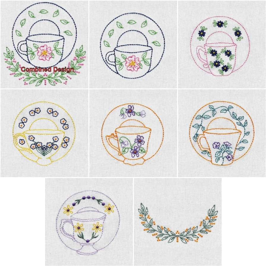 Floral Teacups 4x4