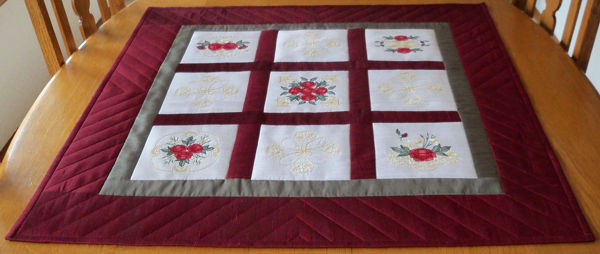 Quilted Rose Table Topper -4