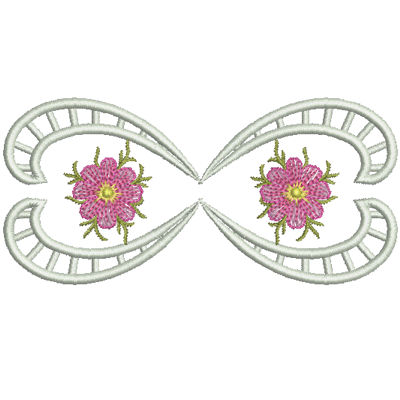 Cosmos and Tatted Cutwork Lace Runner -9