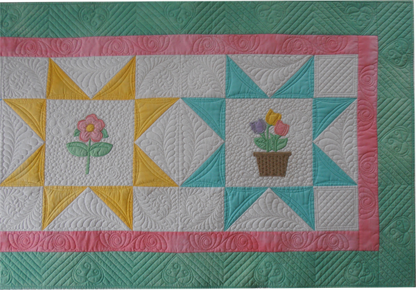 Quilted Floral Applique Runner -6