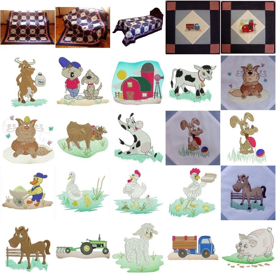 Little Boy  Farm Quilt 