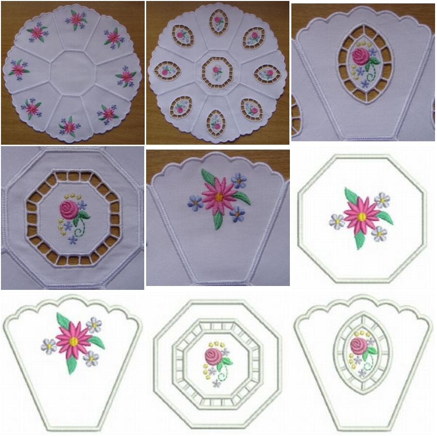 Elegant Cutwork Doilies 4x4