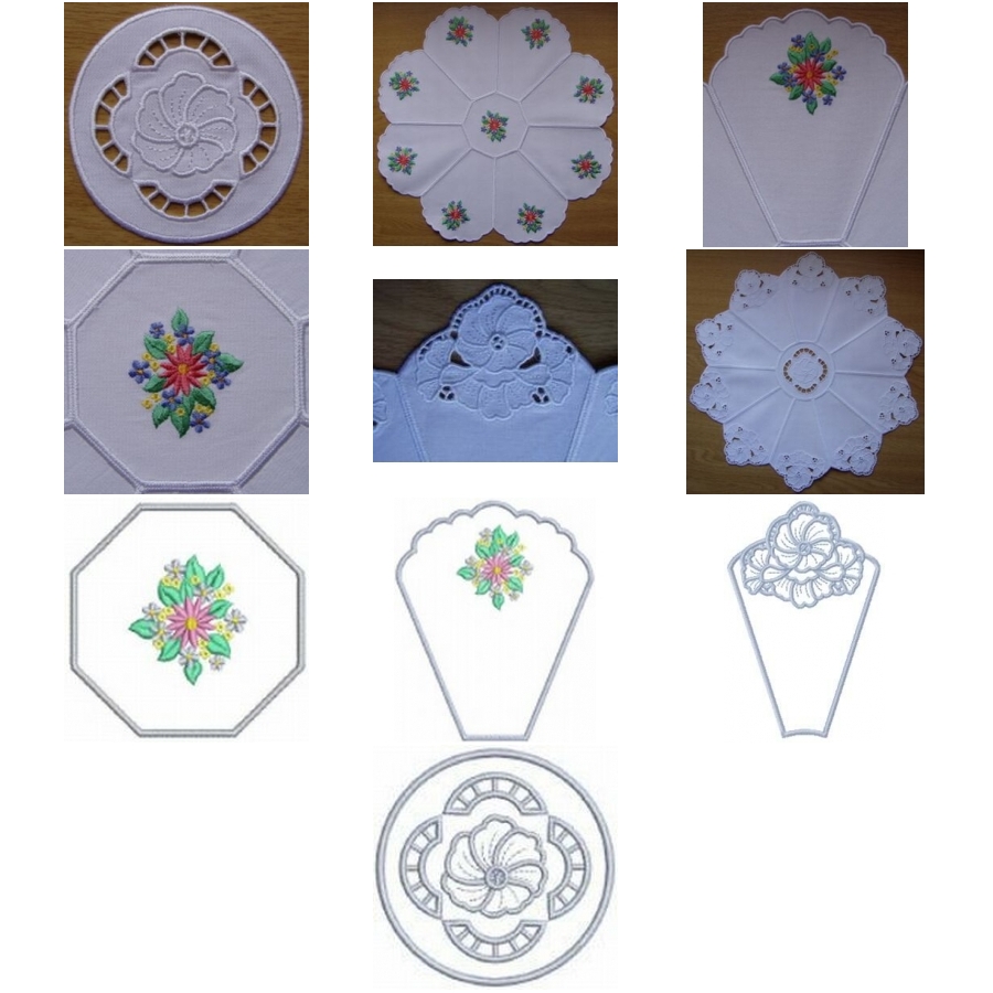 Elegant Cutwork Doilies 5x7