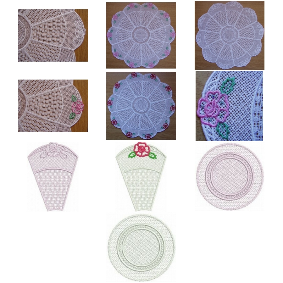 Rose Lace Doily 5x7