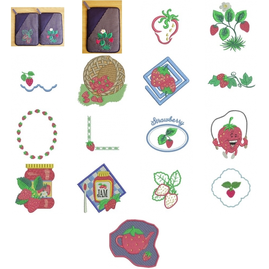 Strawberries and Potholders 5x7