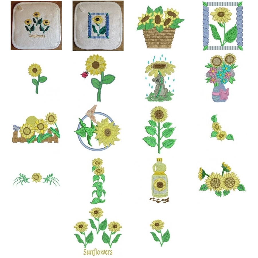 Sunflowers and Potholders 4x4