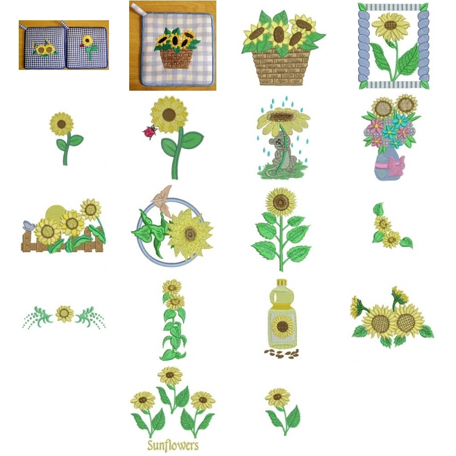 Sunflowers and Potholders 6X8