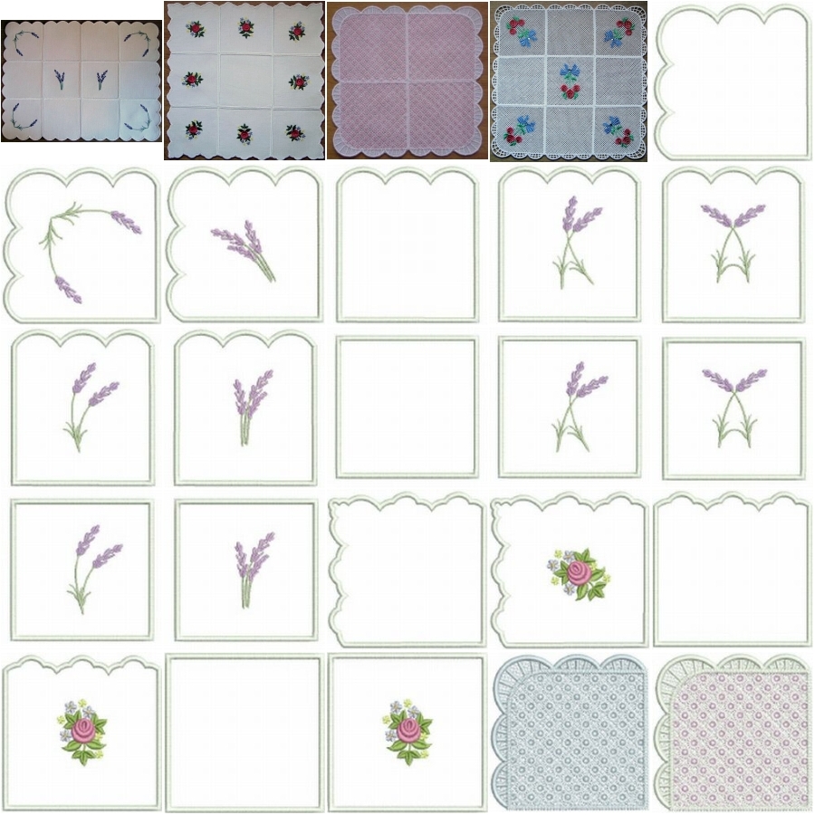Applique and Lace Runners Combo 4x4