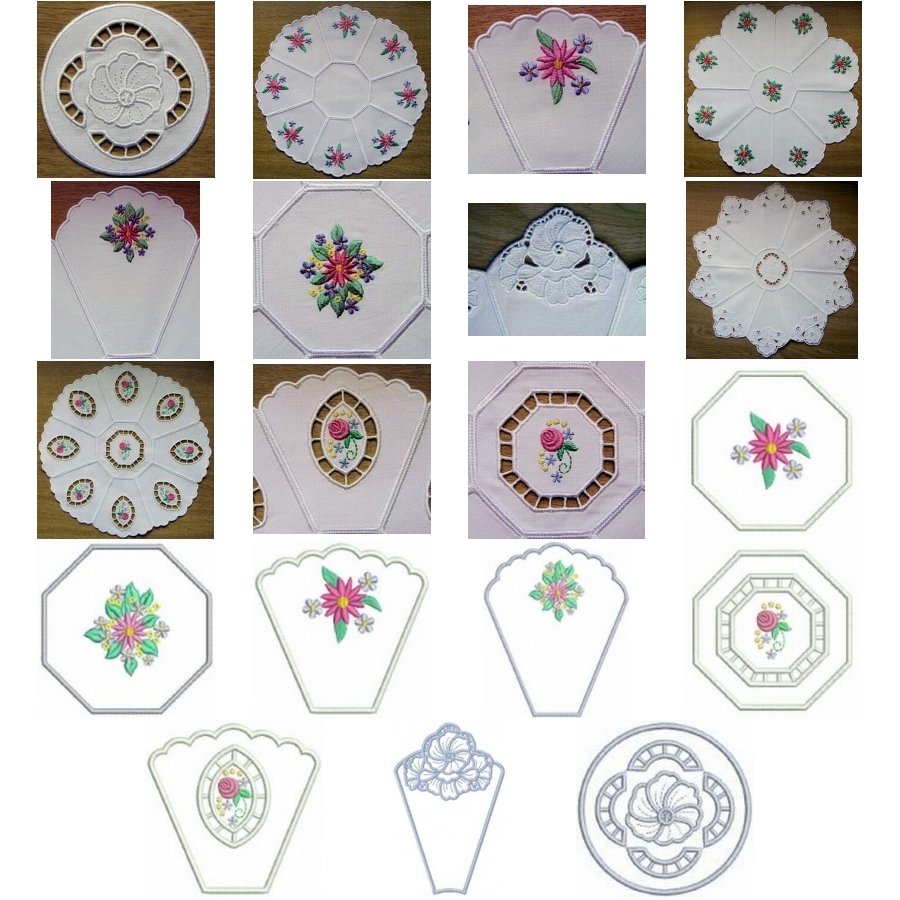 Elegant Cutwork Doilies Combo 5x7