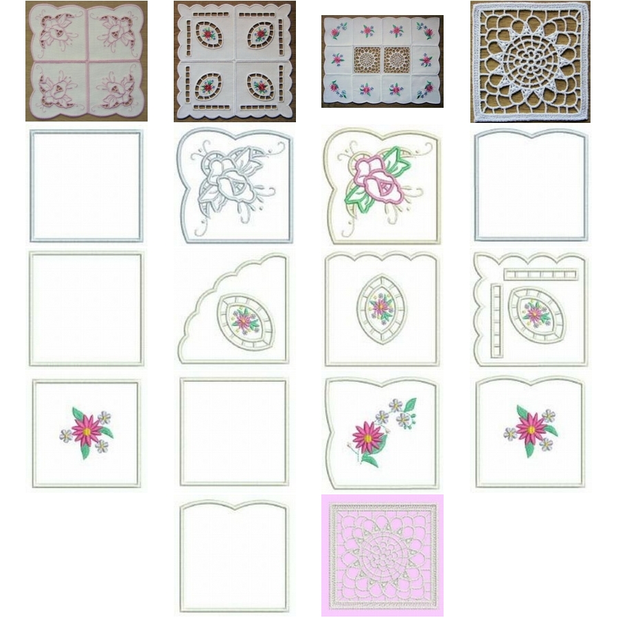 LaceDaisyFloralRunnersCombo 4x4