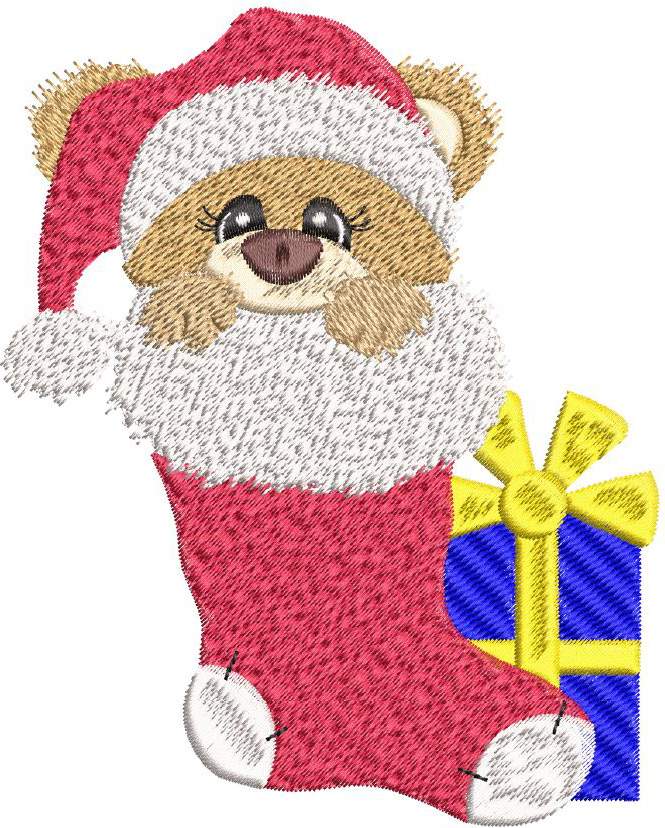 christmas bears with year on foot
