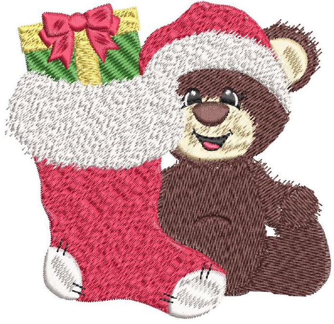 christmas bears with year on foot