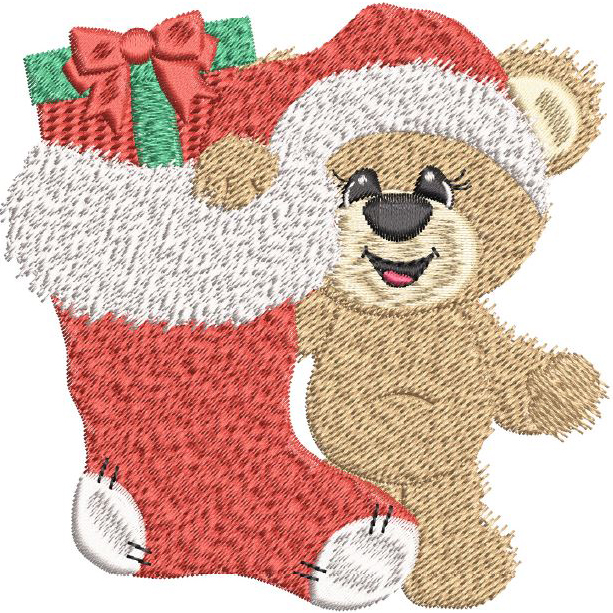 christmas bears with year on foot