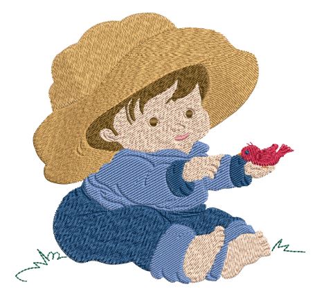 Little Boy with Bird
