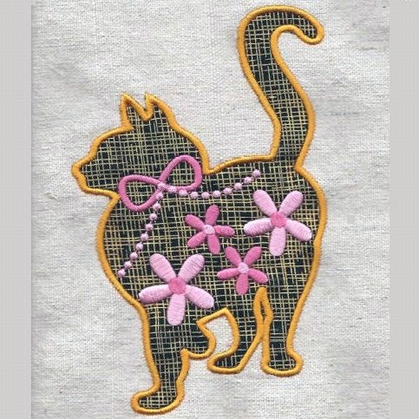 Cats and Flowers Applique -4
