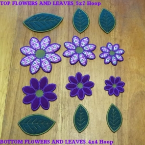 ITH Decorative Applique Flowers & Leaves -5