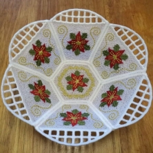 Poinsettia FSL Bowl & Doily -3