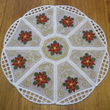 Poinsettia FSL Bowl & Doily -4