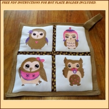 Adorable Owls with Free Owl Mug Rug -4
