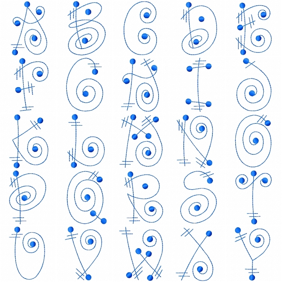 Dots and Curls Alphabet 