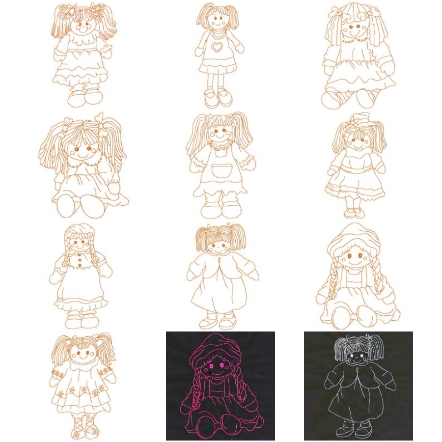 Ragdolls Redwork 