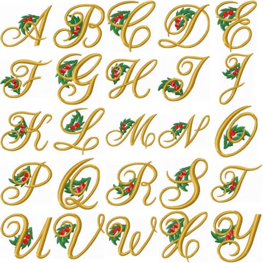 HOLLY CHRISTMAS ALPHABET