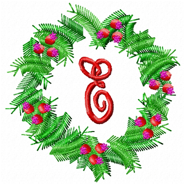 Christmas Wreath Alphabet -11