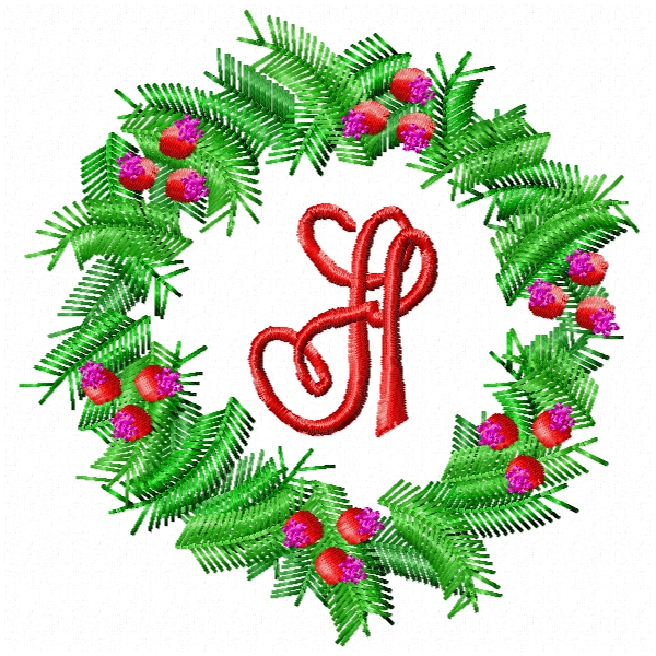 Christmas Wreath Alphabet -14