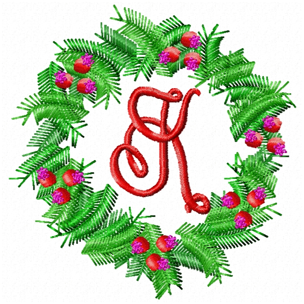 Christmas Wreath Alphabet -17