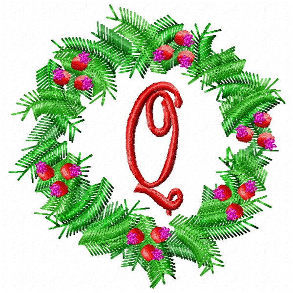 Christmas Wreath Alphabet -23