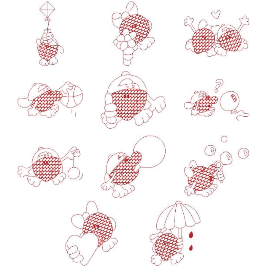 Bubbles Redwork