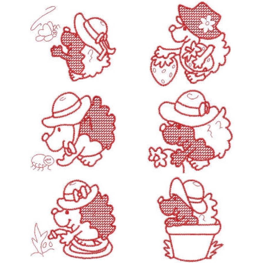 Redwork Hedgies