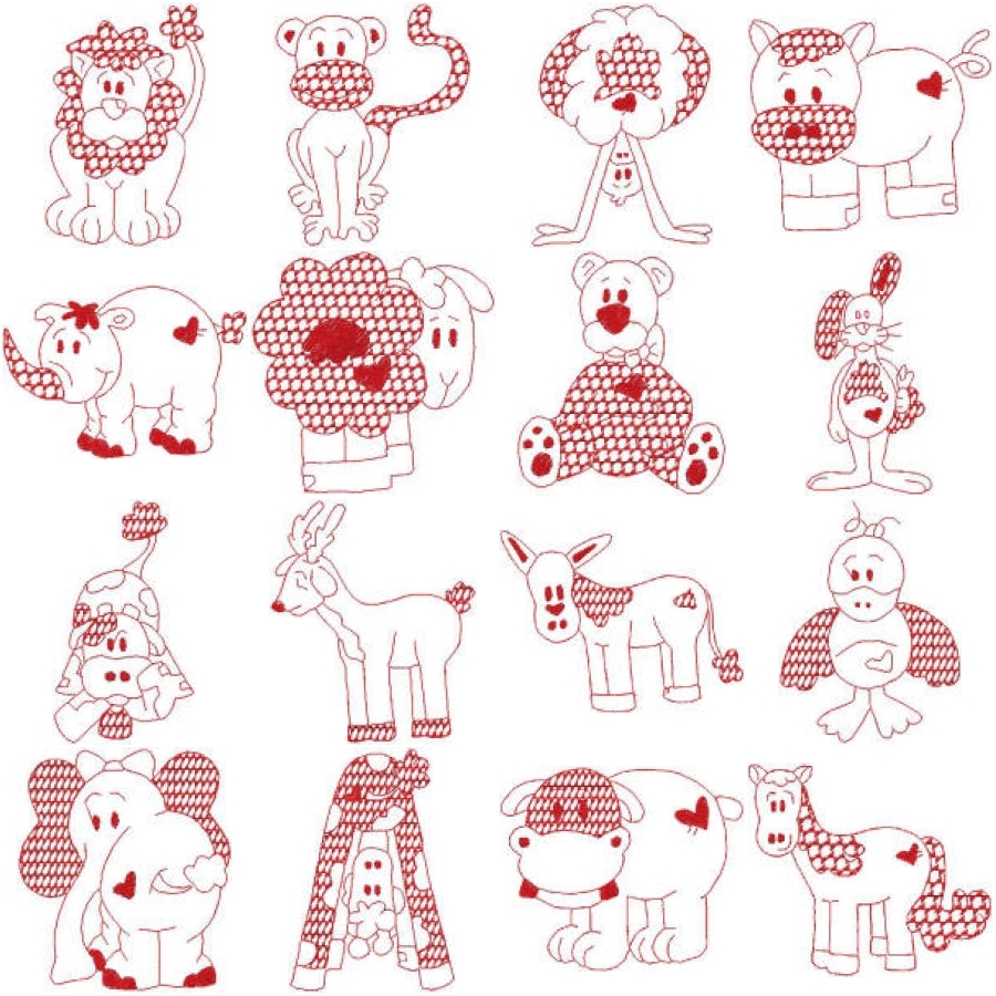 Redwork Critters