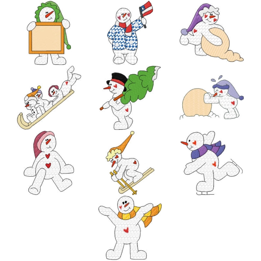 Colour Lace Snowmen 2