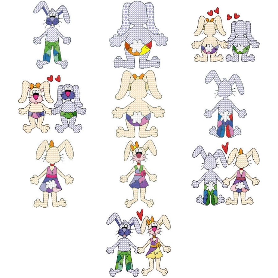 Lace Colour Bunnies