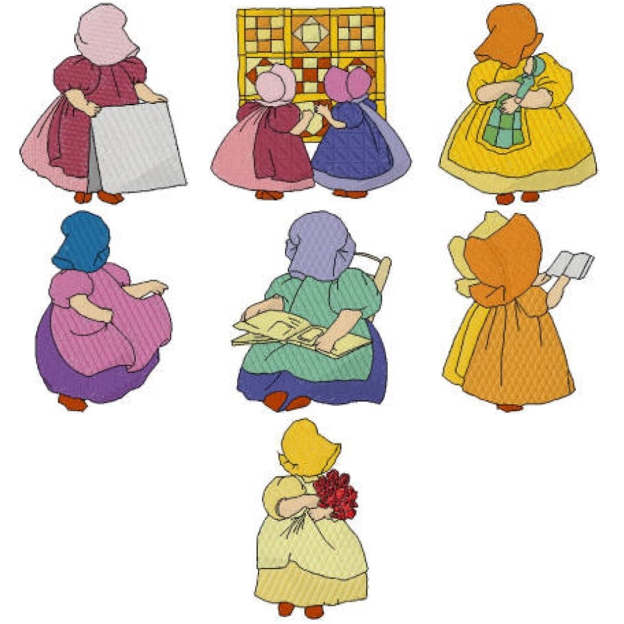 Sunbonnets 1 Full Stitch
