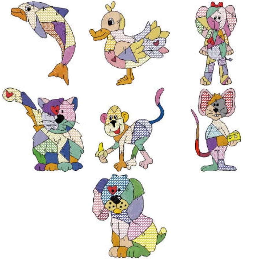 Lace Colour Patchwork Animals