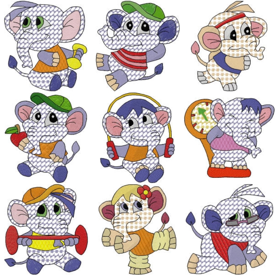 Elephants Fun Colour Lace