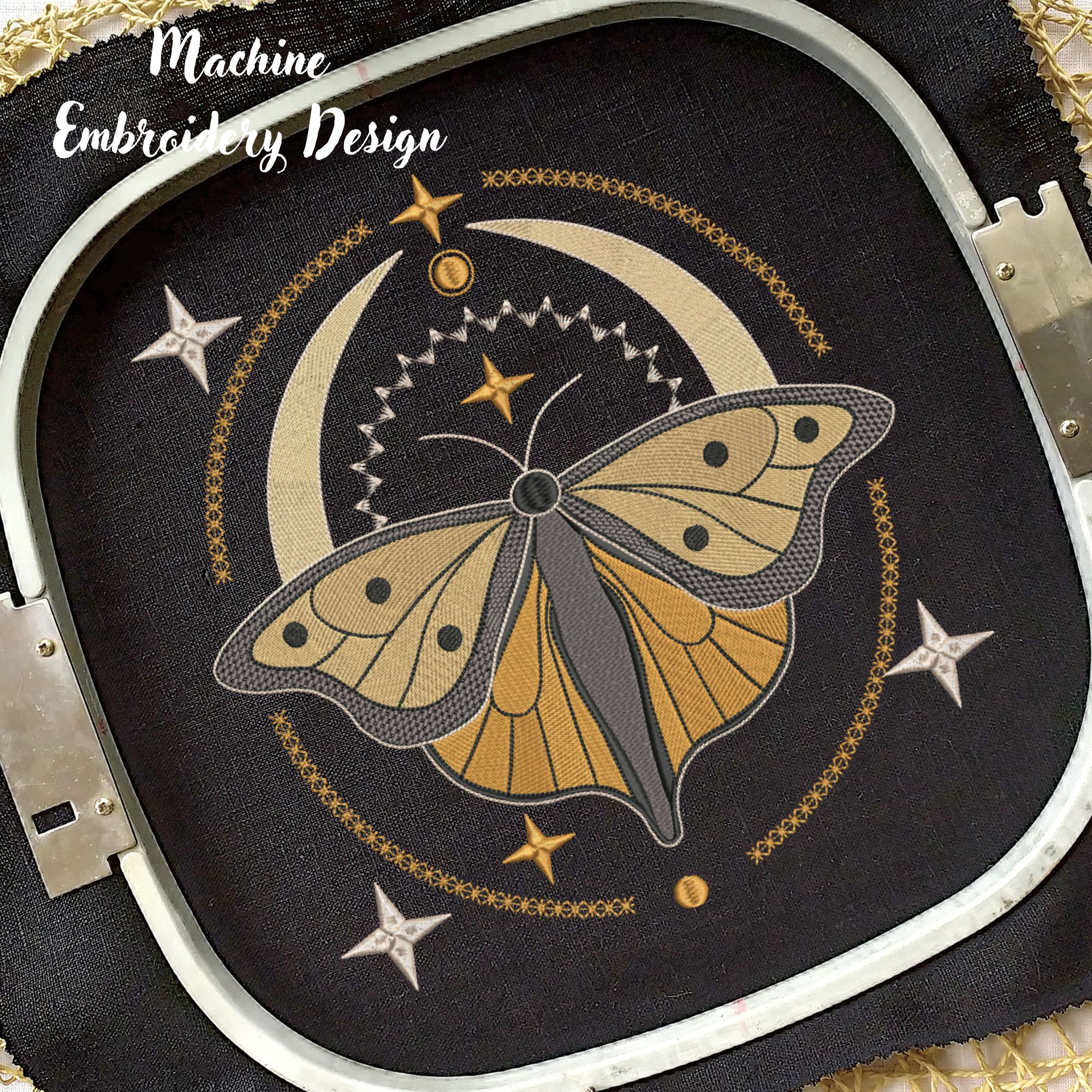 Magic Celestial Moth. Mystic Butterfly