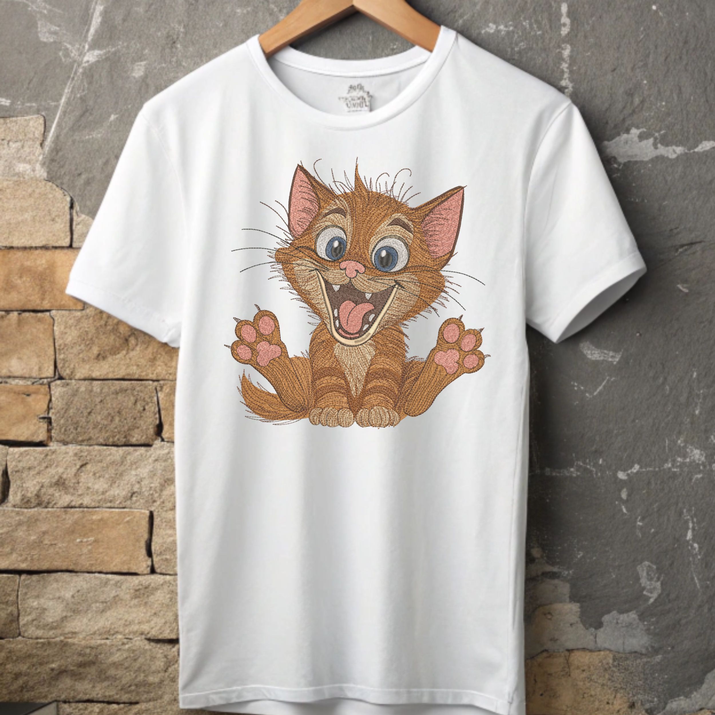 Cute Happy Cartoon Cat with Big Eyes-7