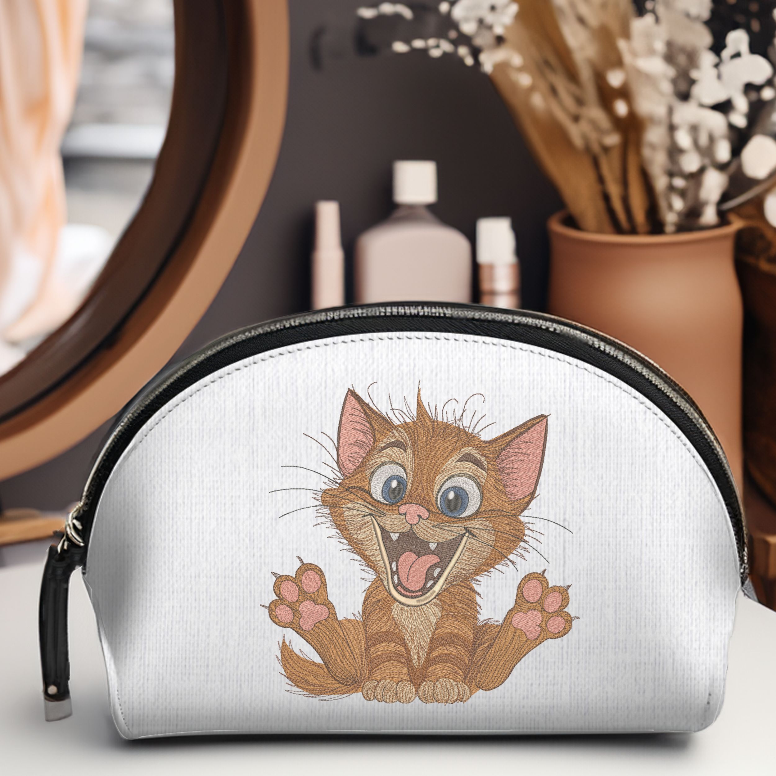Cute Happy Cartoon Cat with Big Eyes-10