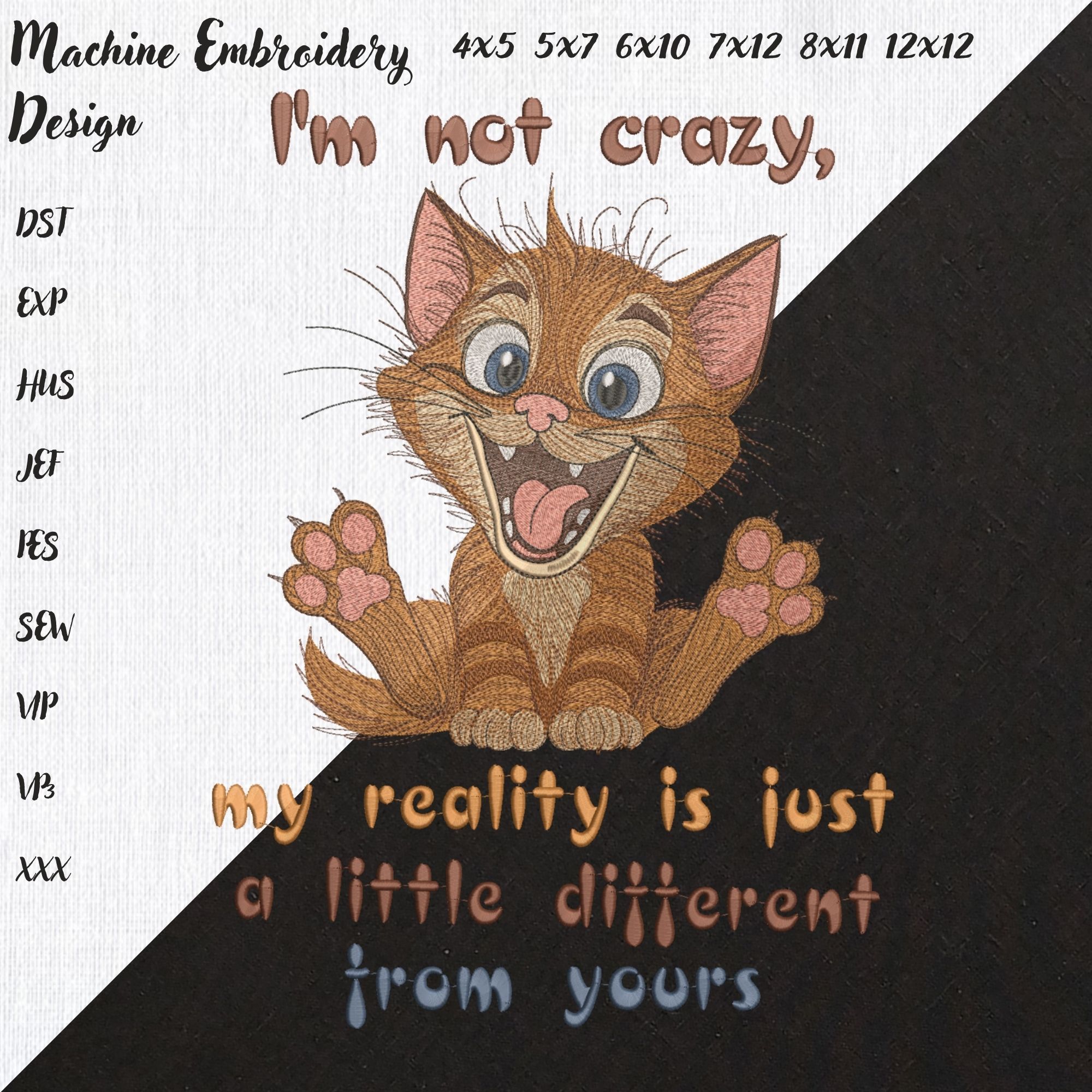 Funny Crazy Cartoon Cat with Quote-3