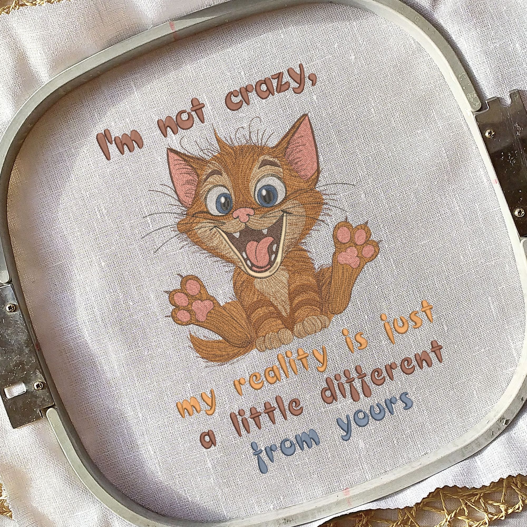Funny Crazy Cartoon Cat with Quote-6